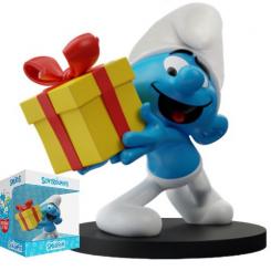 Schlumpf-Figur (mit Geschenk), 10 cm 