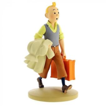 Tim und Struppi Figur: Tim mit Koffer, 14 cm 